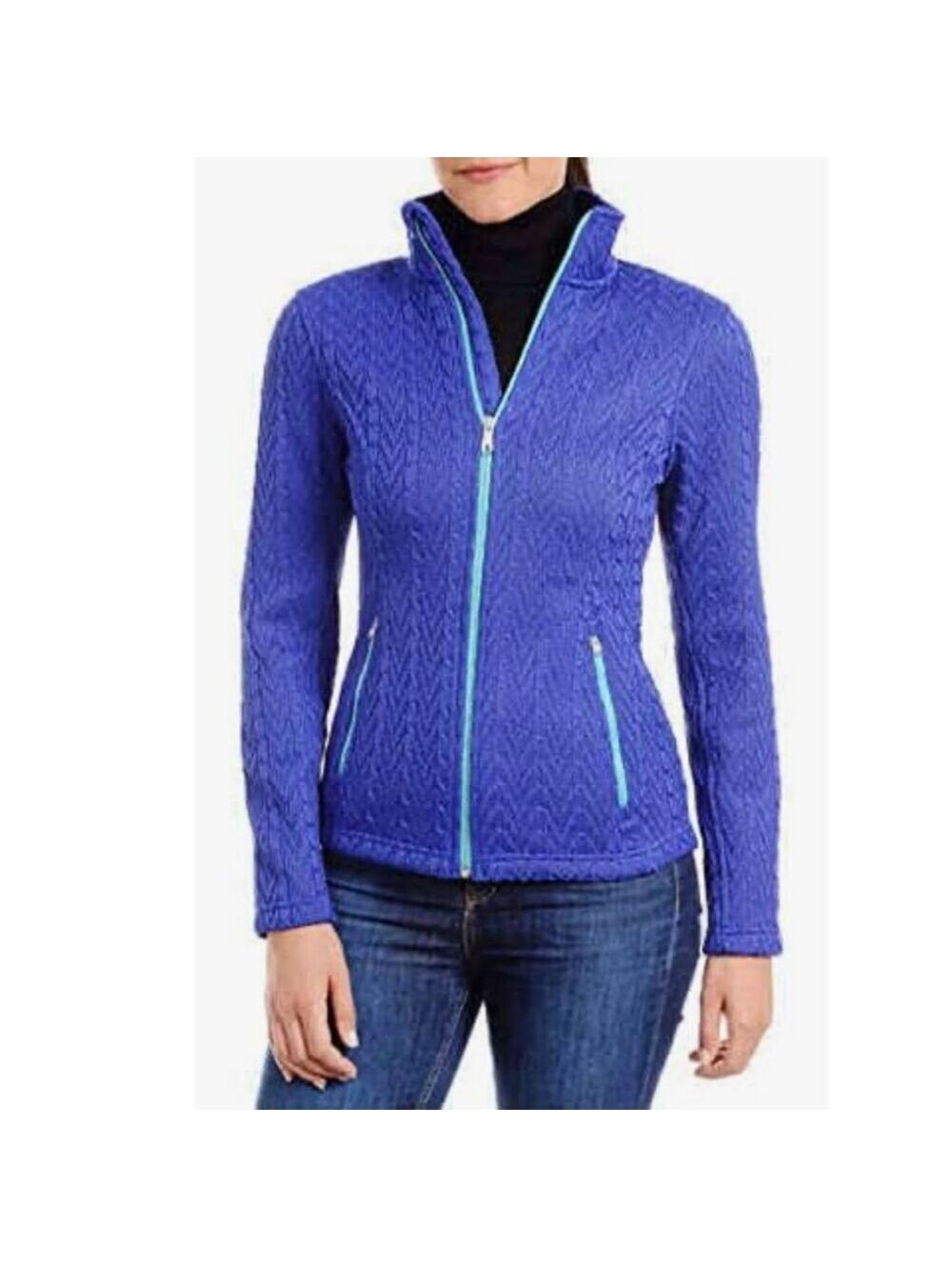 Spyder Major Cable Stryke Fleece Sweater in Blue Jacket size Large